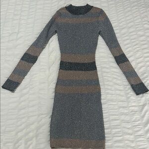 NWT: Fashion Nova Striped Sparkly Midi Sweater Dress – XS